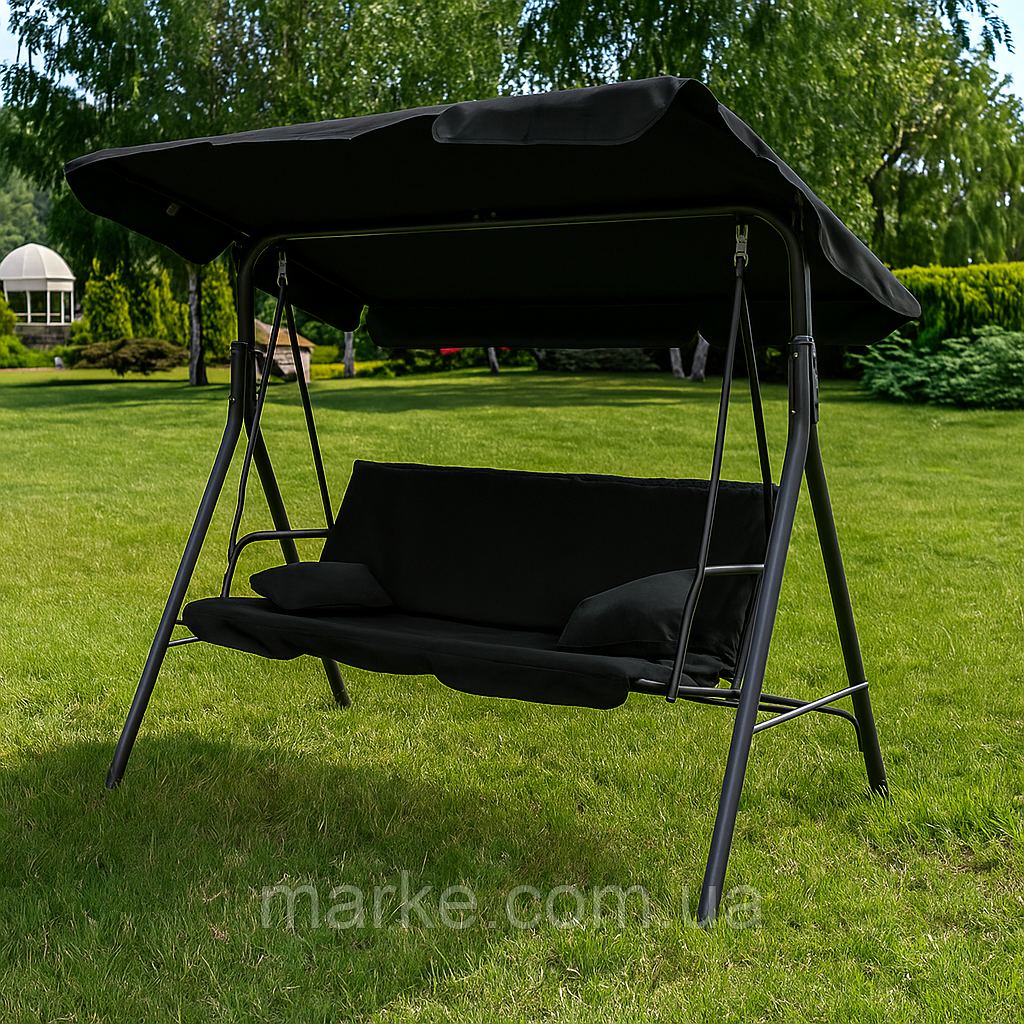 Гойдалка з подушками на 3 особи LEOBRO Black (mrk)