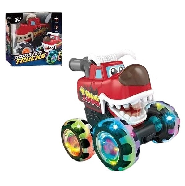Іграшка машинка Монстр трак (заводний механізм, підсвітка) 17801 red, фото 1