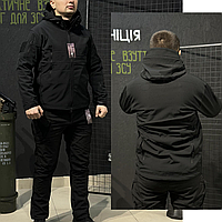 Тактичний костюм демісезонний армійський бойовий костюм осінь зима чорного кольору