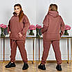 Спортивний костюм жіночий теплий осінній зимовий тринитка з флісом великого розміру, фото 4