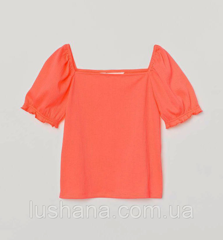 Дитяча однотонна футболка топ H&M на дівчинку р.146-152, фото 1