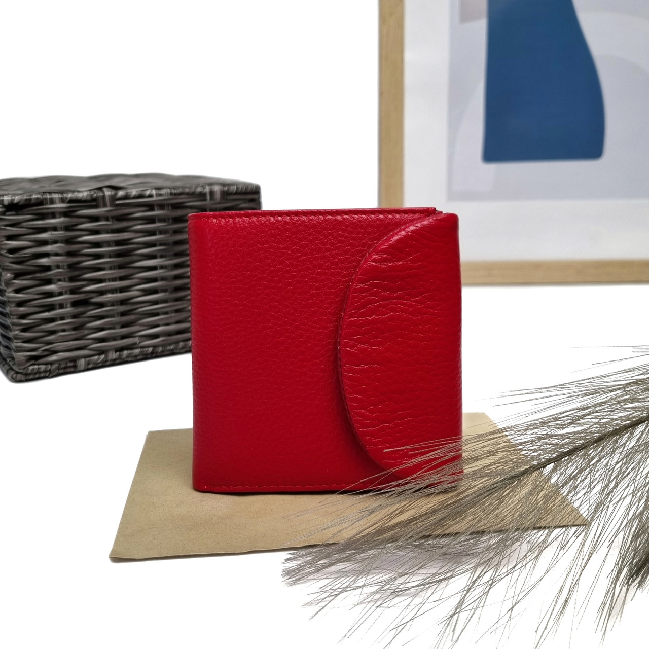 Оригінальний шкіряний гаманець червоний Арт.A8900-2 red Helen Verde (54), фото 1