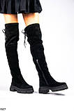 Ботфорти жіночі чорні замшеві 39 євро зима, фото 3