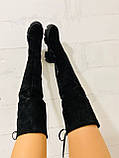 Ботфорти жіночі чорні замшеві 39 євро зима, фото 8