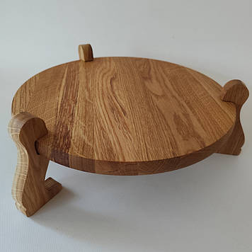 Дерев'яна дошка для сервірування з дуба, на магнітних ніжках