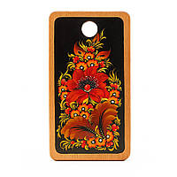 Дошка кухонна обробна дерев'яна розписна "Хохлома №1" 29.5х16 см