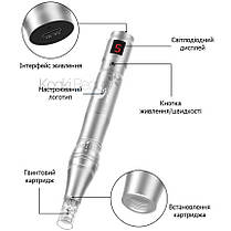 Апарат для мезотерапії Dermapen Сріблястий 10 картриджів, фото 4