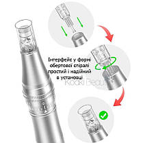 Апарат для мезотерапії Dermapen Сріблястий 10 картриджів, фото 5
