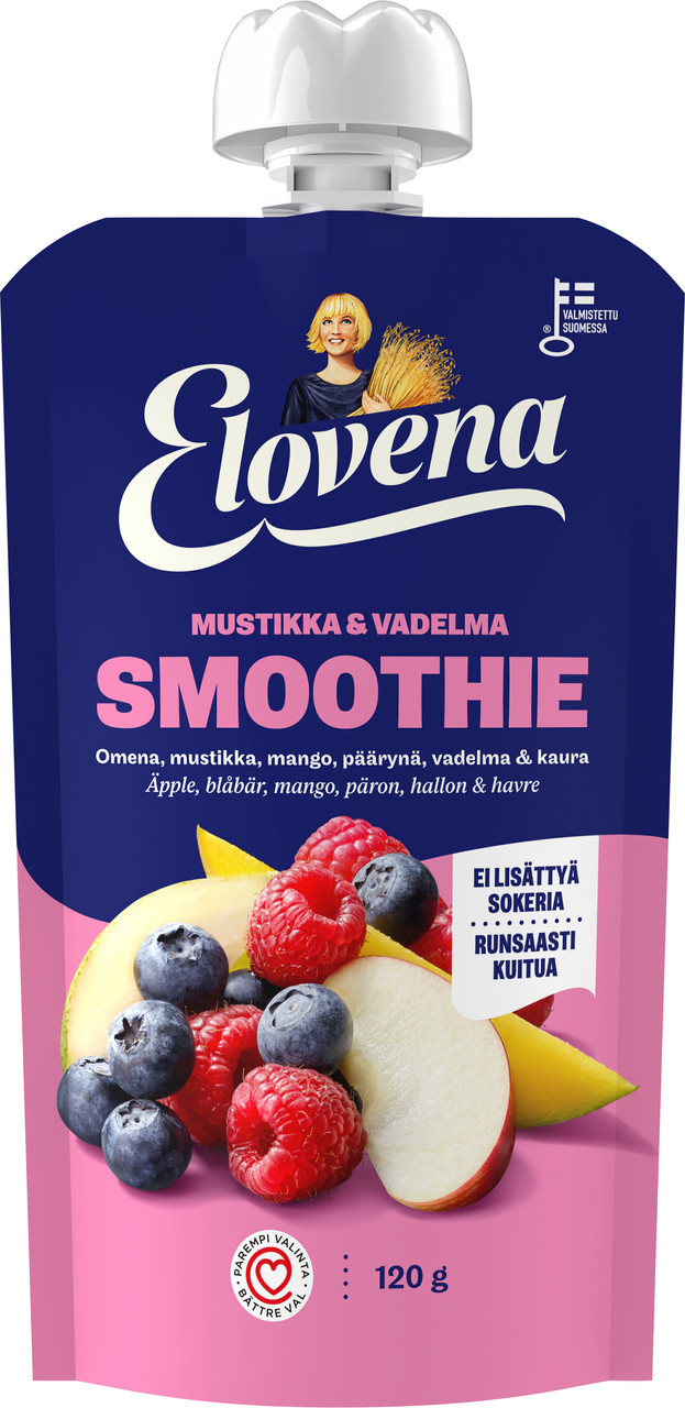 Смузі ELOVENA Чорниця та Малина 120 мл, (7шт/ящ), фото 1