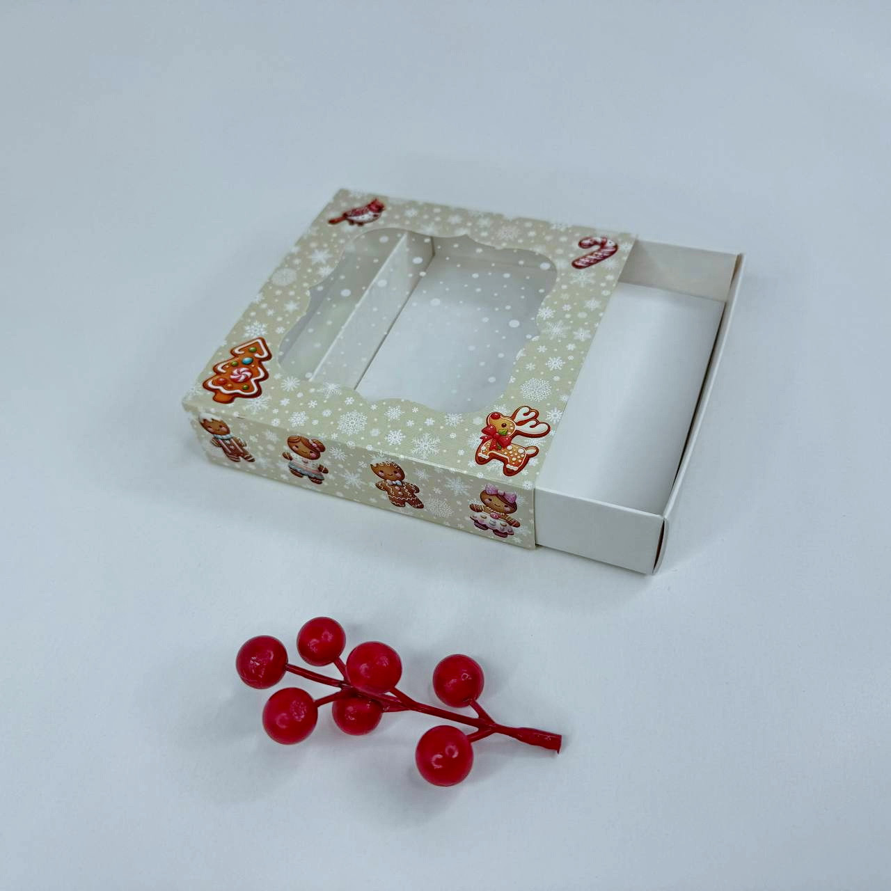 Коробка для пряника, 120*120*30 мм, з вікном, "Пряна історія", фото 1