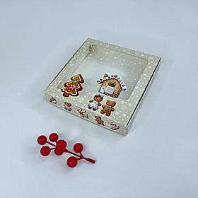 Коробка для пряника, 150*150*30 мм, з вікном, "Пряна історія"