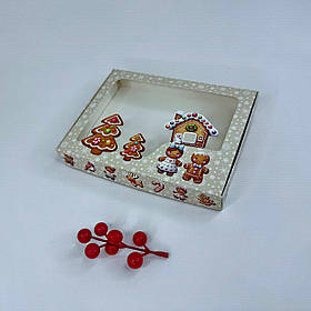 Коробка для пряника, 200*150*30 мм, з вікном, "Пряна історія"