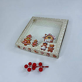 Коробка для пряника, 200*200*30 мм, з вікном, "Пряна історія"