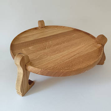 Дерев'яний розкладний столик для сервірування з дуба, на магнітних ніжках