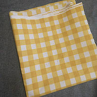 Ткань тефлоновая хлопковая клетка желтая отрез 0.63*116 см