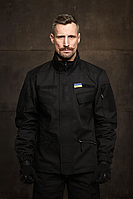 Армейская демисезонная куртка тактическая черная рипстоп военная куртка осень весна полевая с капюшоном