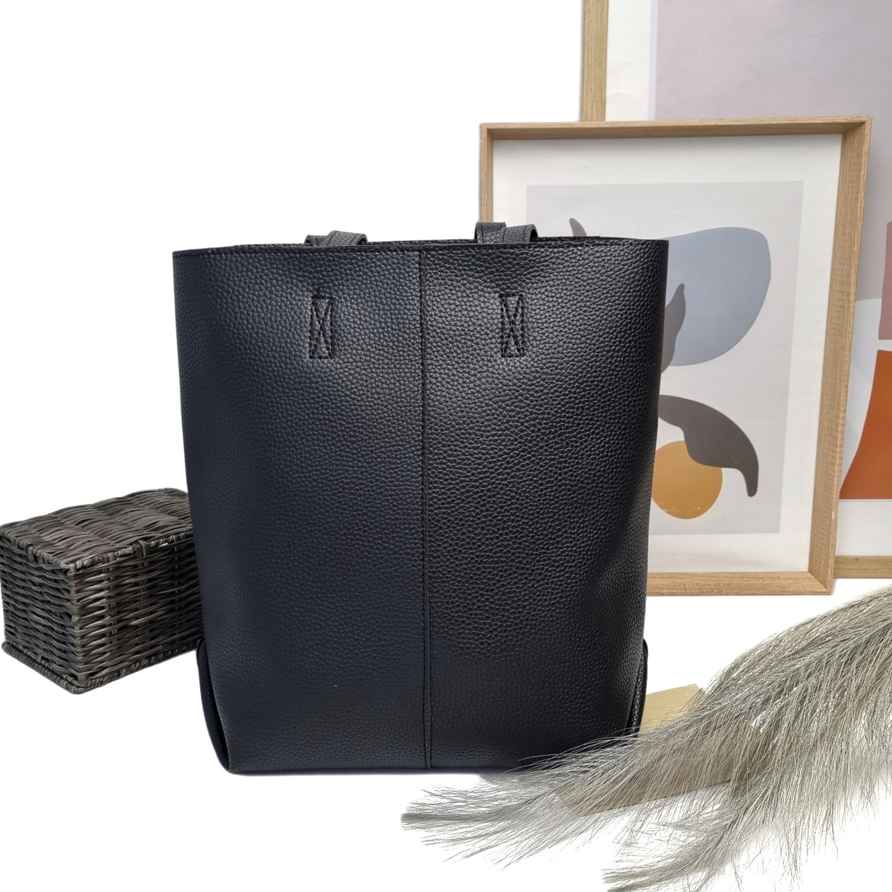 Повсякденна сумка-шопер екошкіра чорний Арт.156 black Luck Sherry's (Україна)