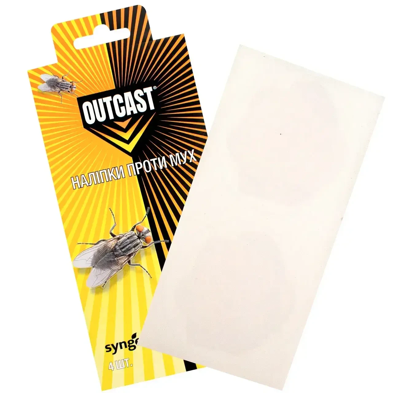 Дратують мухи у квартирі — OUTCAST наліпки 4 шт: прозорі клейові пастки, швидко ловлять, без інсектицидів, фото 1