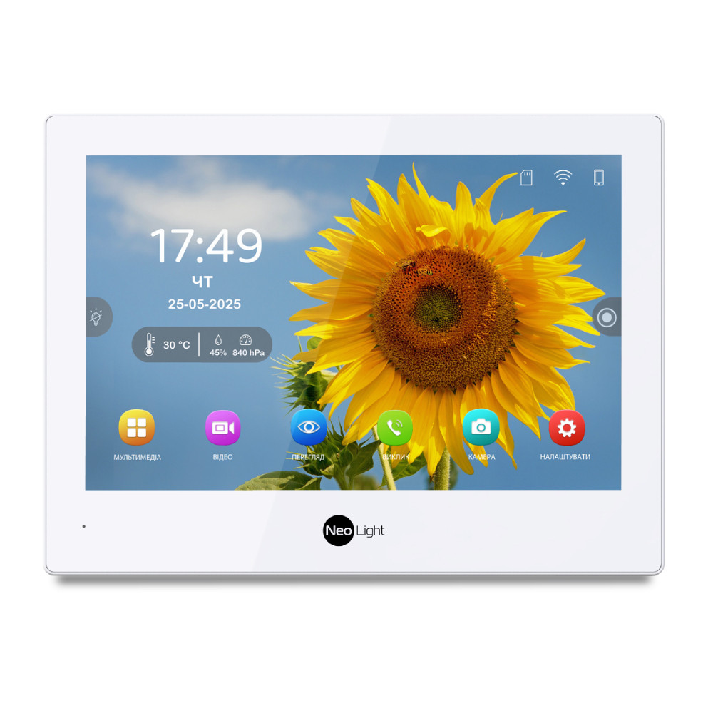 Гібридний відеодомофон 8" Neolight ALPHA Hybrid white з Wi-Fi, фото 1