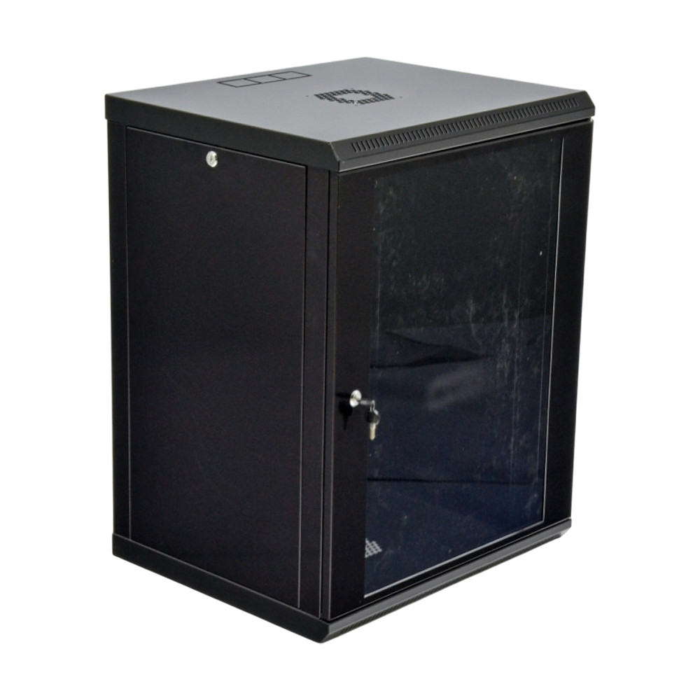 Шафа серверна SteelNet 18U 600 x 600 для мережевого обладнання (скло, чорний), фото 1