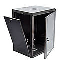 Шафа серверна SteelNet 18U 600 x 600 для мережевого обладнання (скло, чорний), фото 2