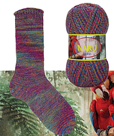 Нитки та пряжа для в'язання шкарпеткова напіввовна 75/25 Boho Desen NAKO Бохо Десен Нако  № 87725