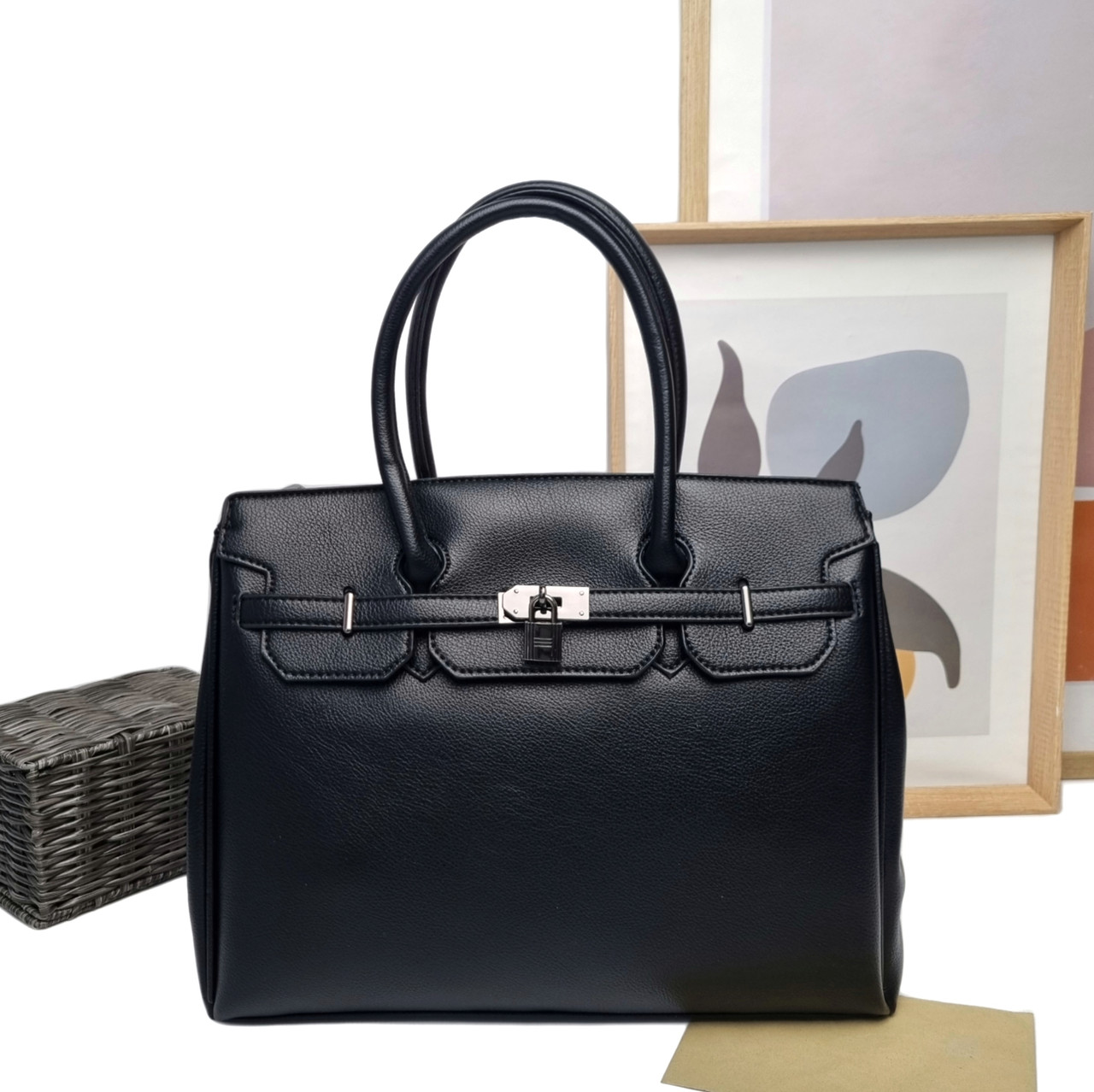 Жіноча сумка-тоут штучна шкіра чорний Арт.DH8628 black Karlos Marconi (54), фото 1