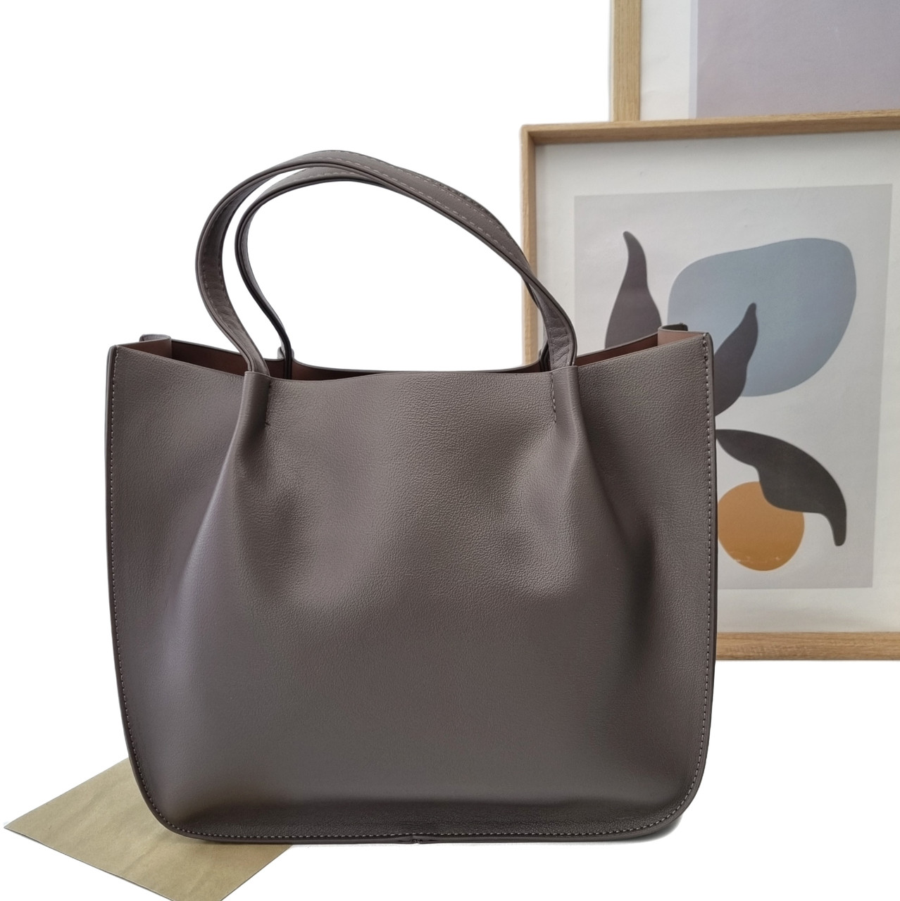 Сумка тоут штучна шкіра сірий Арт.A-91956 grey Karlos Marconi (54)