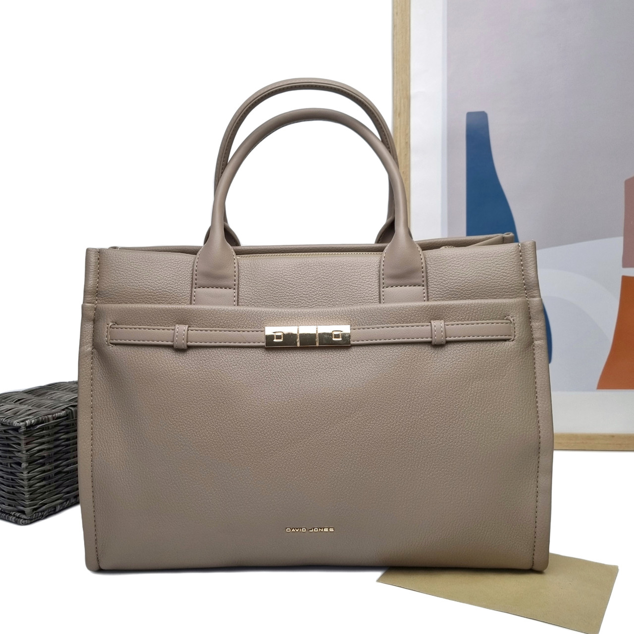 Жіноча сумка класична екошкіра бежевий Арт.CM7736 beige DavidJones Французька