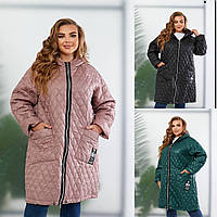 Жіноча осіння куртка 52-54,56-58,60-62 ,64-66 68беж чорна пляшка