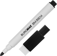 Маркер для магнітних дошок з магнітом і губкою міні (1-2мм, чорний) Buromax BM.8804