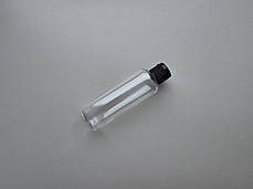 100 - 107 мл Круглий ПЕТ прозорий флакон з кришкою чорний фліп-топ 20 мм, пляшка, фото 2