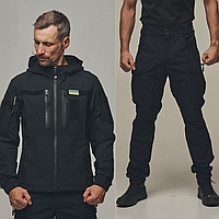 Демісезонний тактичний костюм чорний військовий армійський чоловічий костюм армійський для ЗСУ осінній