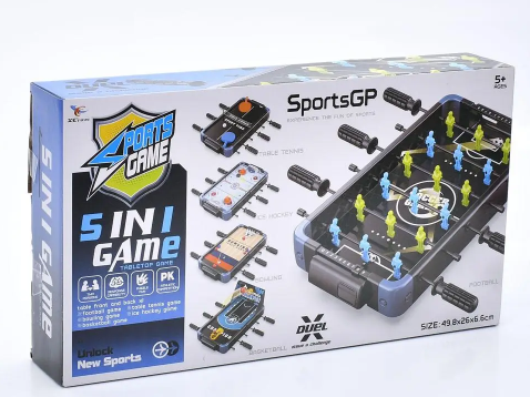 Мультиигровий стіл 5 в 1 961-5: футбол, баскетбол, аерохокей, боулінг, теніс