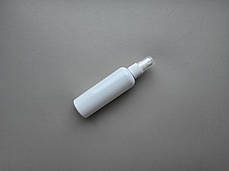 Від 1000шт. 100 - 107 мл білий флакон круглий ПЕТ тара з білим розпилювачем пластиковим, спреєм 20/410, фото 2