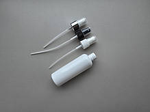 Від 1000шт. 100 - 107 мл білий флакон круглий ПЕТ тара з білим розпилювачем пластиковим, спреєм 20/410, фото 4