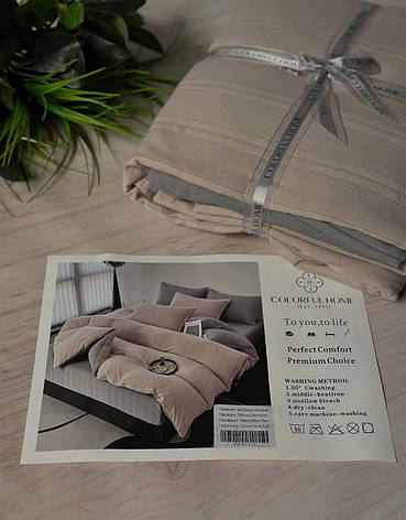 Постільна білизна літня Євро муслін жатка простирадло на резинці, фото 1