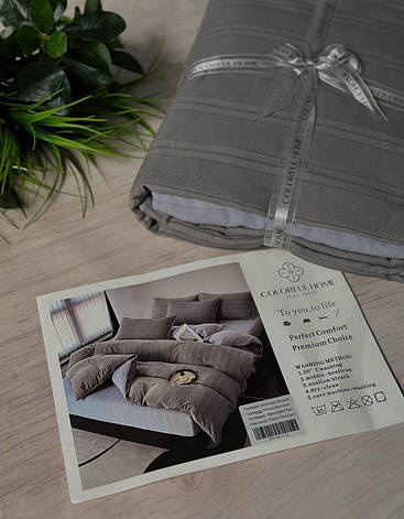 Постільна білизна літня Євро муслін жатка простирадло на резинці, фото 1