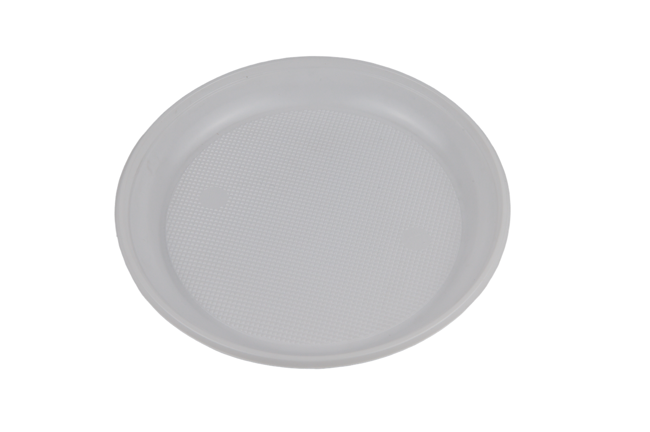 Тарілка пластикова 165 мм 100шт, плоскі одноразові тарілки, фото 1