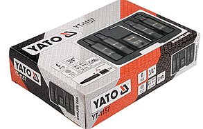 Набір насадок викруткових ударних YATO: SPLINE M12-М22 мм квадрат 3/4". 6 ед. YT-1157