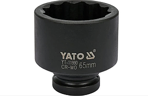 Головка торцева ударна 12-гранна YATO: квадрат 1", М = 65 мм, L = 93 мм YT-11990