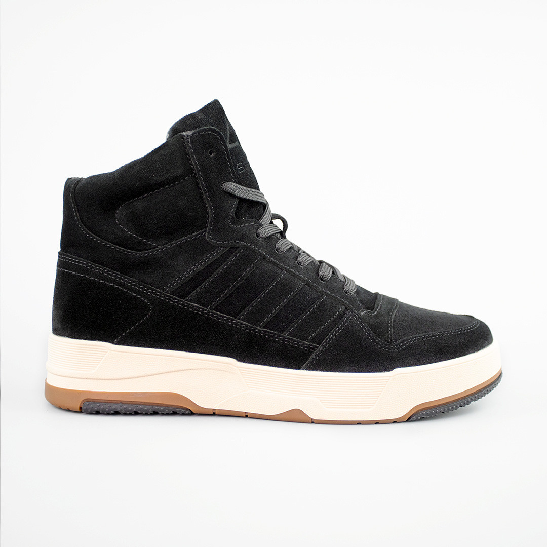 Черевики чоловічі замшеві на хутрі 593011 Чорні, фото 1