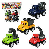 Будівельна техніка інерційна Truck 4 види: бетонозмішувач, екскаватор, самоскид, автокран