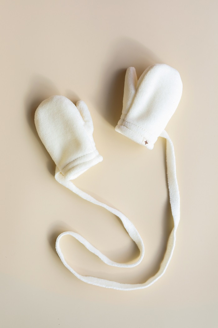 Флісові рукавиці Diego, молочні .Хит!, фото 1