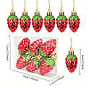 Набір з 6 новорічних прикрас на ялинку у вигляді червоних полуничок глянцеві підвіски AurumLux032, фото 4