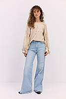 Жіноча вишиванка льон з вишивкою дерево життя гладдю довгий рукав MKAR35177