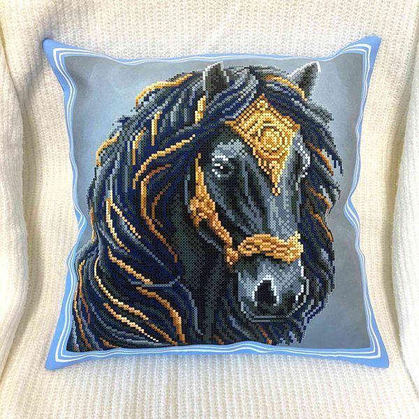 Наволочка декоративна "Чорний кінь" для вишивки (НД-244), фото 1