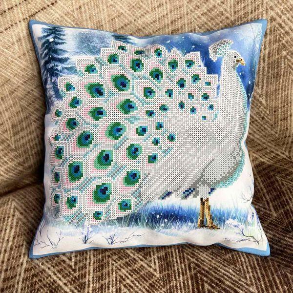 Наволочка декоративна "Зимовий павич" для вишивки (НД-232), фото 1