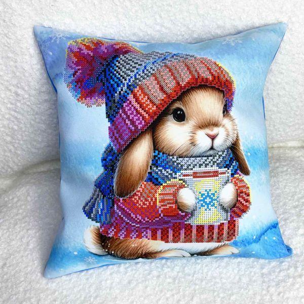 Наволочка декоративна "Зайчик з кавою" для вишивки (НД-235), фото 1
