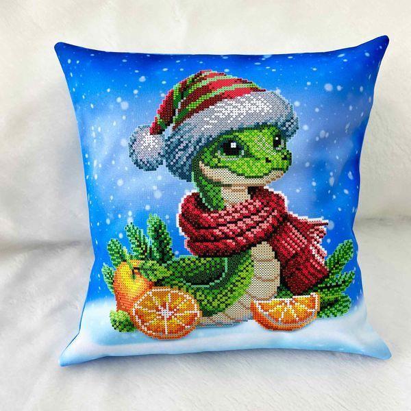 Наволочка декоративна "Новорічна змійка. Символ року 2025" для вишивки (НД-237), фото 1